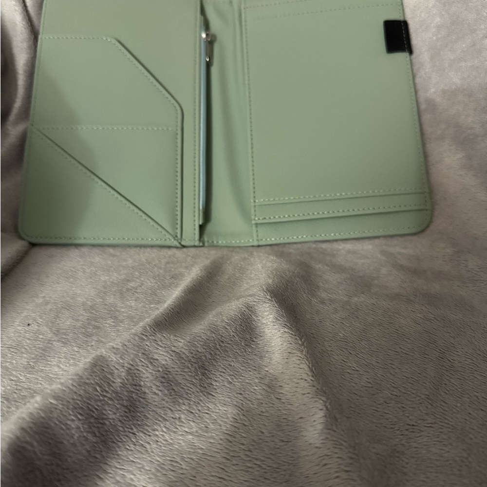 Cobak Sage Green Compact Leather Organizer With Pockets And Zip Money Pocket - Picture 2 of 8